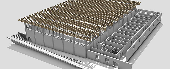 Die 3D-Planung mit BIMwood dient als Grundlage für den standardisierten Datenaustausch unter allen Akteuren – von der Planung bis zur Umsetzung eines Holzbauprojektes.