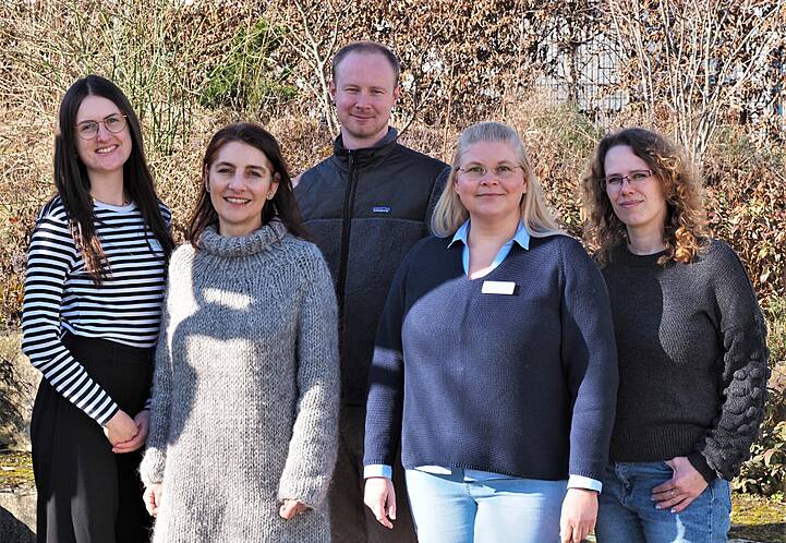 Die Fachleute der FiniTo-Regionalstelle Nord (von links): Florin-Laura Riechers, Ariane Friese, Philip Gerke, Melanie Lüdtke und Katja Arndt