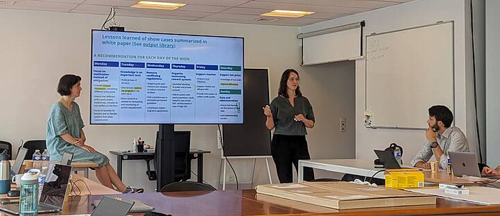 Aniek de Jong (ZLTO) und Jana Roels (Boerenbond), mit denen 3N schon im Projekt „Carbon Farming“ zusammengearbeitet hatte, stellten in Mons die damaligen Projektergebnisse vor.