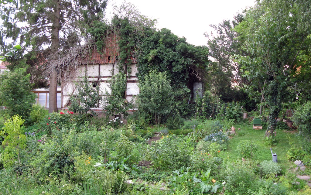 Der baufällige Fachwerkschuppen